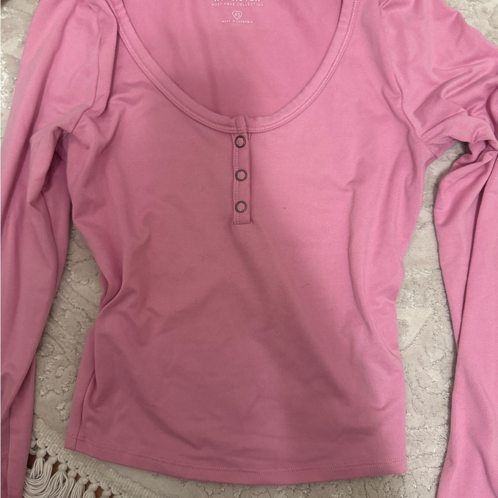 Pink Holister Long Sleeve Women's Top